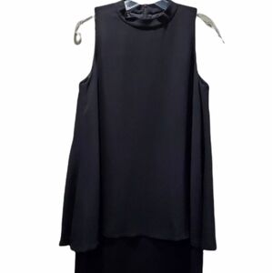 Lafayette 148 New York Mock Neck Front Cape Dress